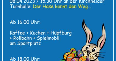 Osterfeier 2023 beim TSV Kirchheide mit Hase und Feuer